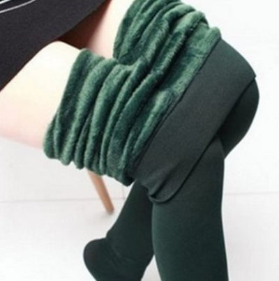 Fleece Leggings Winter Warm Thick High Stretch Plus Velvet Skinny Fitness Woman Pants Suitable Weight 45-75kg