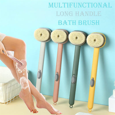 Dual-purpose Shower Brush Multifunctional Detachable Bath Brush Back Body Bath Shower Sponge Scrubber Brushes With Handle Massager Bathroom Brush Gadgets