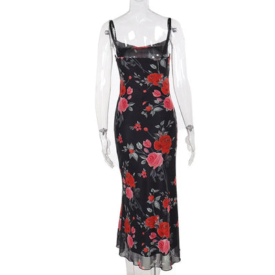 Elegant Floral Curve Maxi Dress