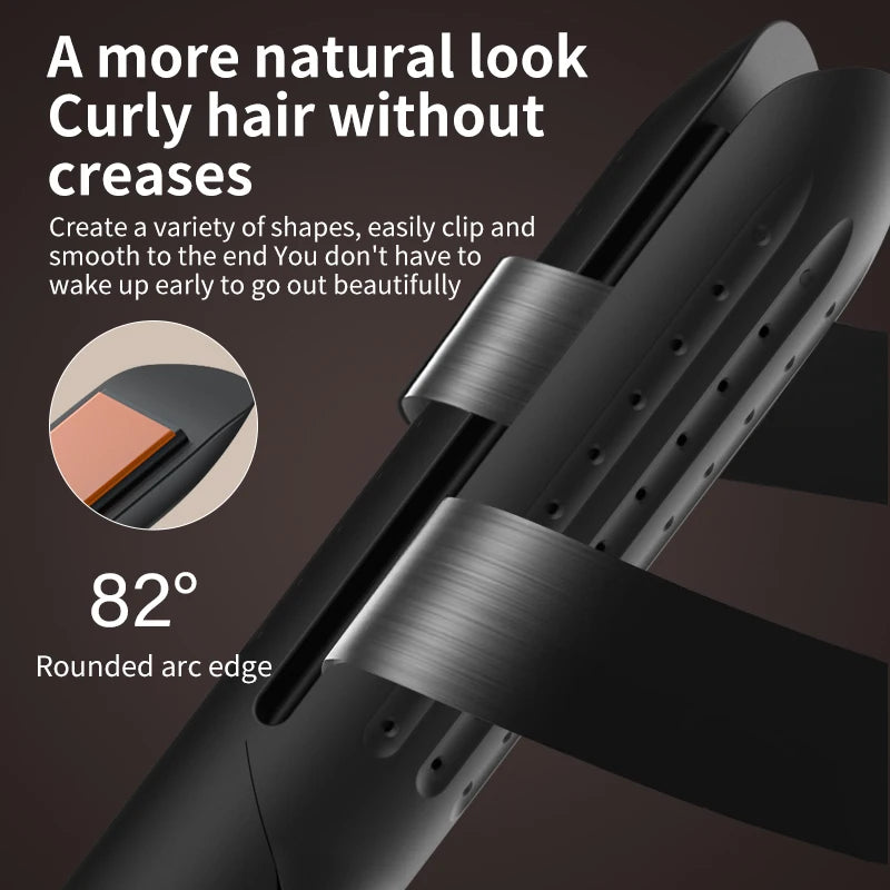 Two-In-One Negative Ion Hair Straightening And Curling Iron Cold Wind Hair Straightener Paddle Brush for Salon Professional Use