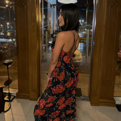 Elegant Floral Curve Maxi Dress