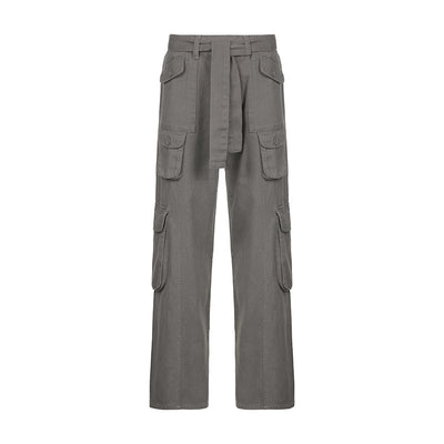 Retro Grey Work Jeans For Women European-american Style