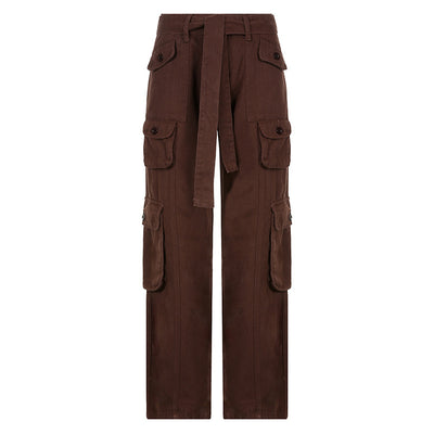 Retro Grey Work Jeans For Women European-american Style