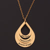 Engraved Drop Shaped Family Necklace