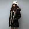 Winter Hooded Fur Slim Jacket