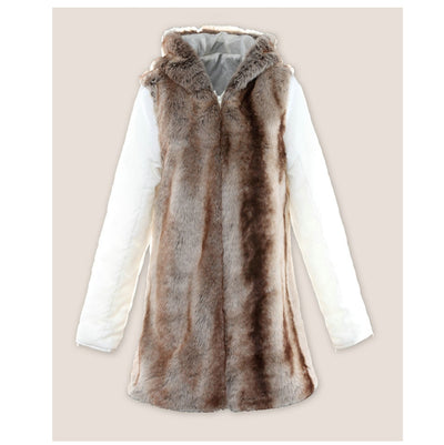 Winter Hooded Fur Slim Jacket